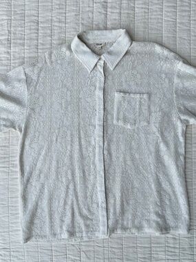 Bittersweet Boutique Cream Floral Lace Button Down | Size Medium | Worn 2-3 Time